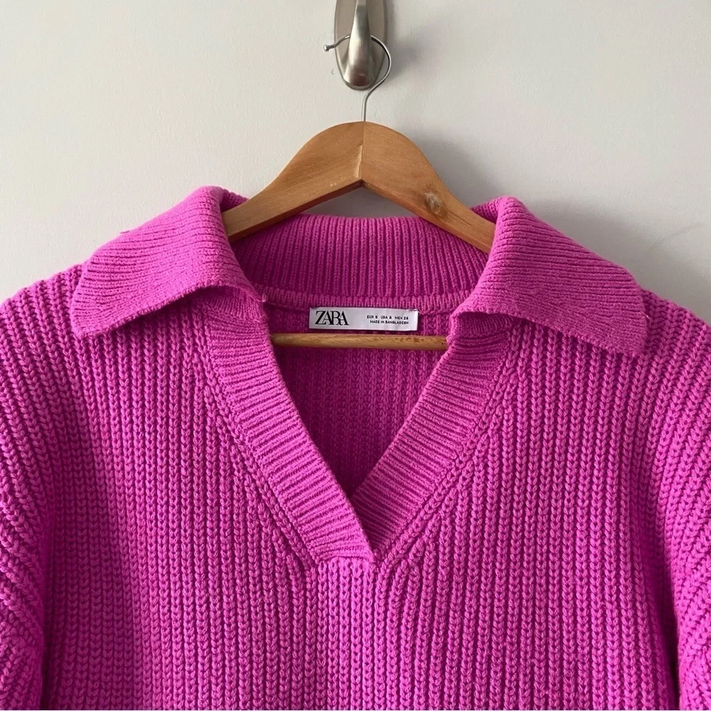 Zara Balloon Sleeve Knit Sweater Size Small​​​​